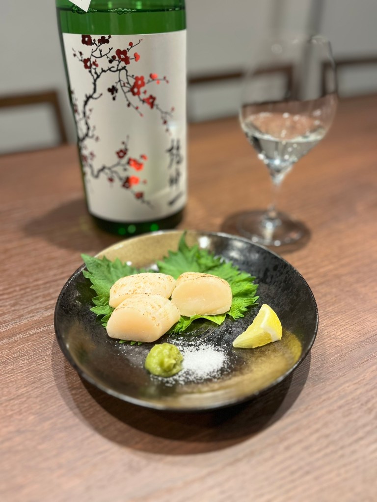 日本酒とホタテ